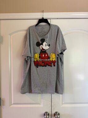 Disney Mickey Mouse Grey Graphic Tee with Black Print